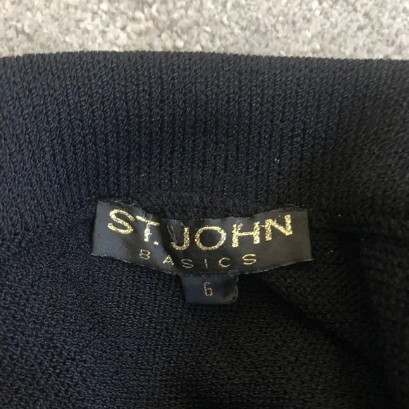 St. John Basics Santana Knit Back Slit Midi Skirt - Picture 5 of 7